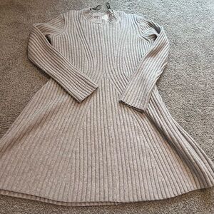 H&M Taupe Ribbed Knit Pullover XL Sweater Dress